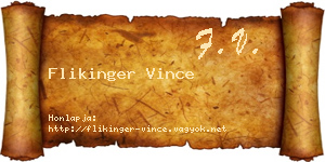 Flikinger Vince névjegykártya